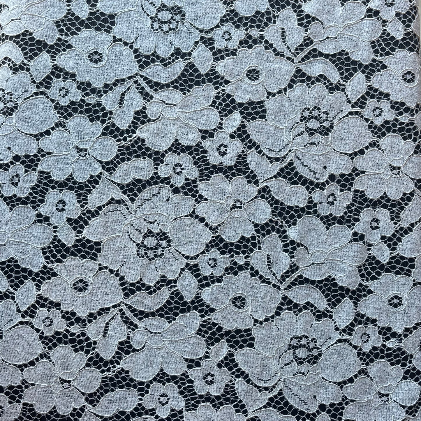 Presenting Forever Lace an ivory colored classic french lace in a rayon and nylon blended fabric