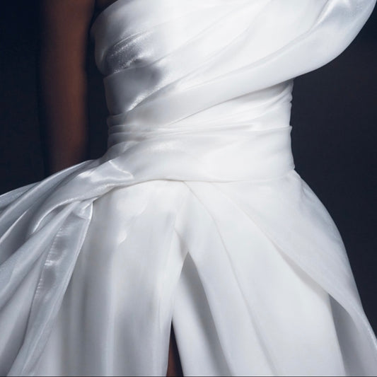 Presenting Glace a pure polyester bridal or evening wear fabric with a mirror finish