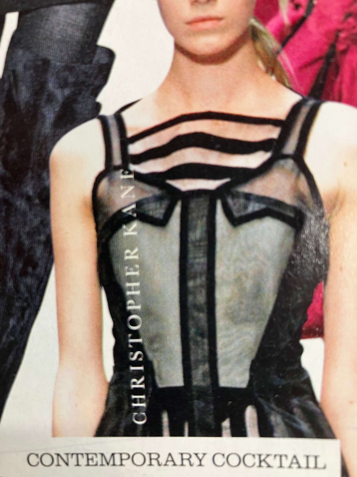 Exhibiting the fine pure polyester Mesh used on a dress
