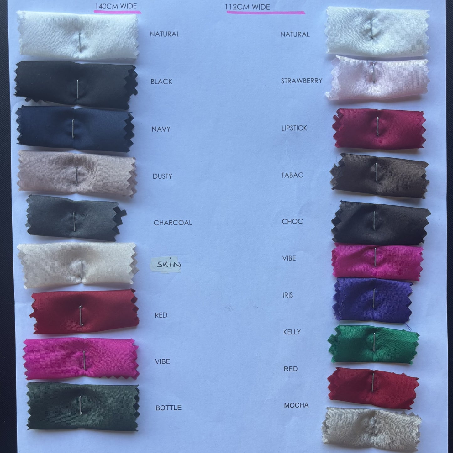 Presenting the complete JapSilk color card december 2024