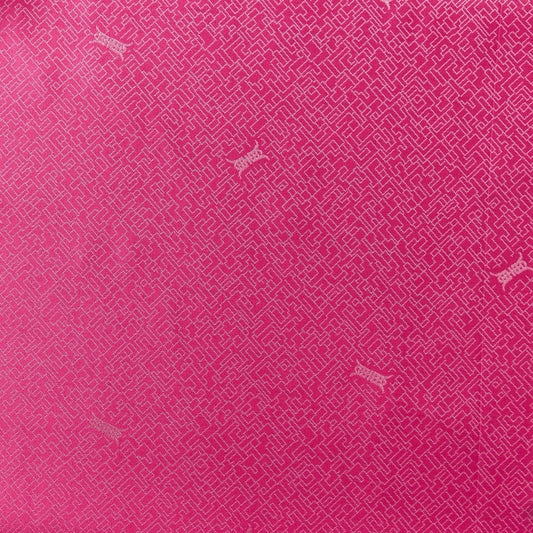 ming presenting the orchid color version of a silk and rayon blend featuring a Chinese inspired jacquard print featuring good drape