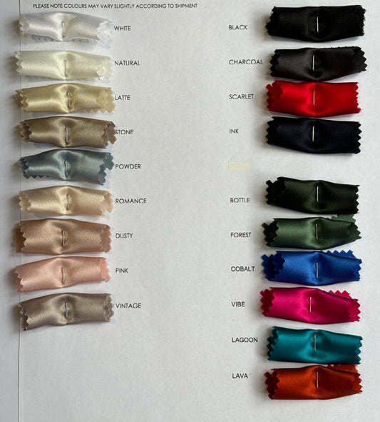 Presenting the silk satin color card