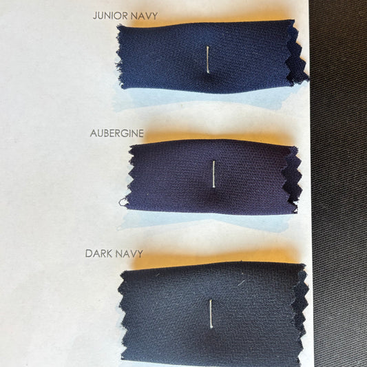 Presenting the Studio colours, Junior Navy, Aubergine and Dark Navy