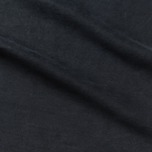 bambi presenting the blue color version which is a vegan suede like durable pure polyester moderate drape