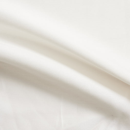 Corisia presenting the Ivory color version of a soft silk viscose and cotton blend with natural silk sheen medium softness and moderate drape