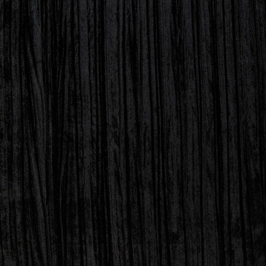 Presenting Crushed Velvet a Black colored pure Polyester soft velvet with subtle sheen and good drape