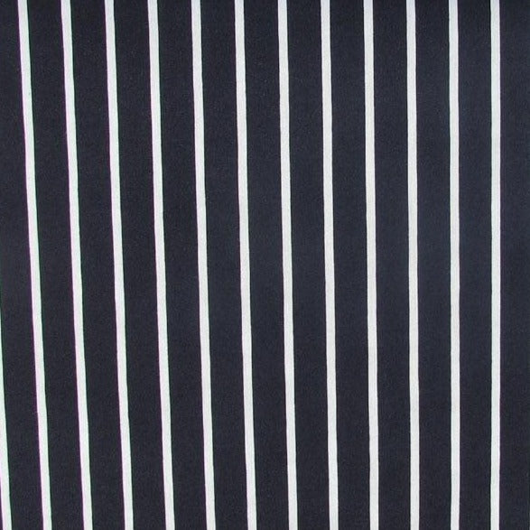gatsby presenting the Navy color version of a classic Butchers stripe, heavy weight cotton and nylon blend featuring moderate drape