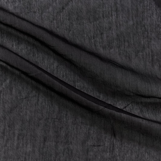 euro presenting the black color version of a sheer breathable light weight cotton and silk blend