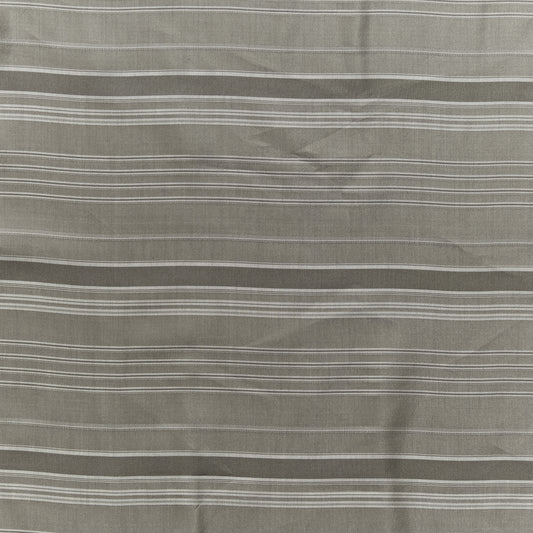 Presenting lauren a mocha colored premium yarn dyed striped silk and cotton blended fabric