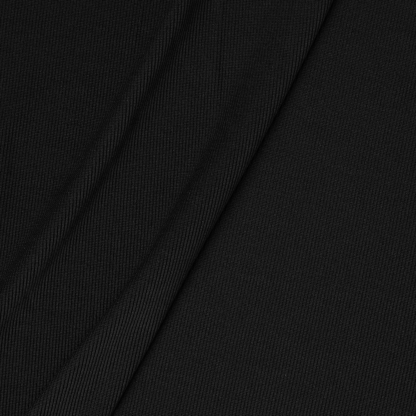 legion presenting the black color version of a stretch mid weight ribbed knit polyester with spandex blend and good drapes