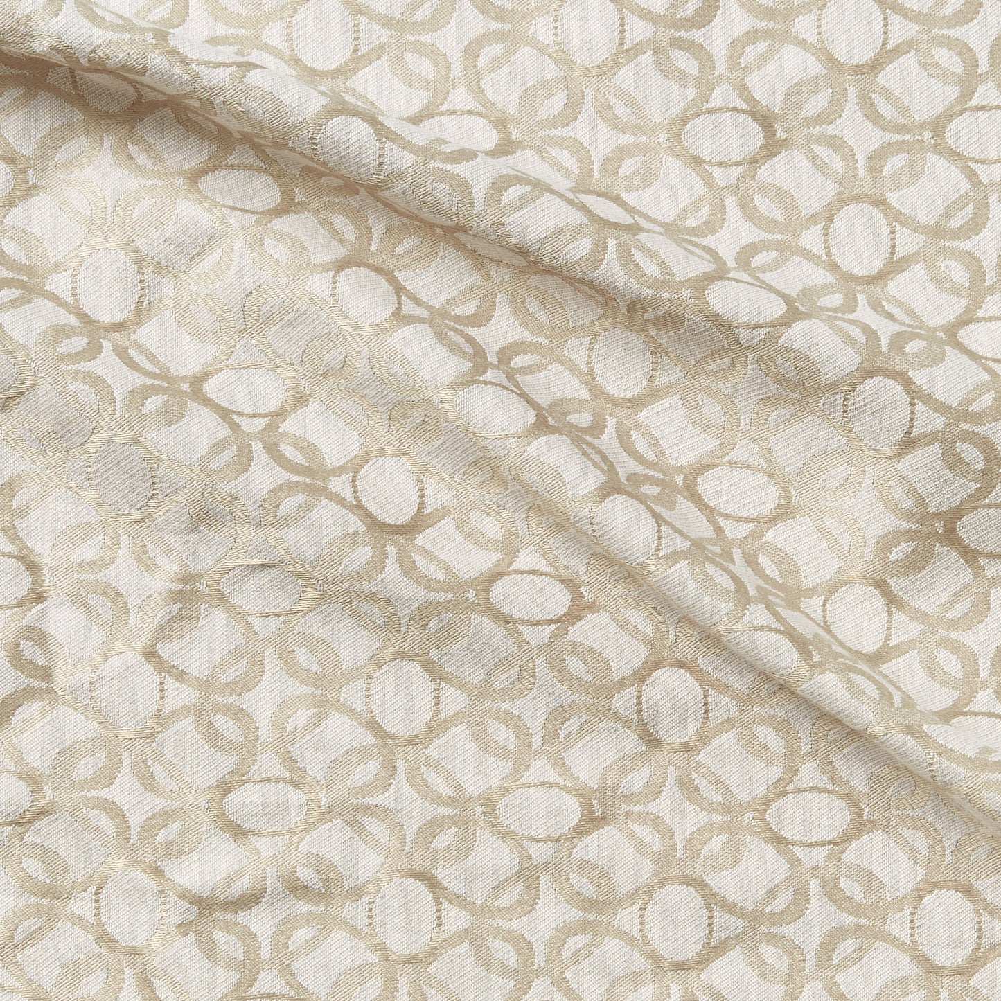 Link presenting the Latte color version of a Stretch classic jacquard chainmail cotton and polyester blend with spandex