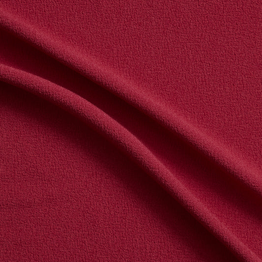 London Crepe displaying the red color version with 2 way stretch knit polyester with spandex