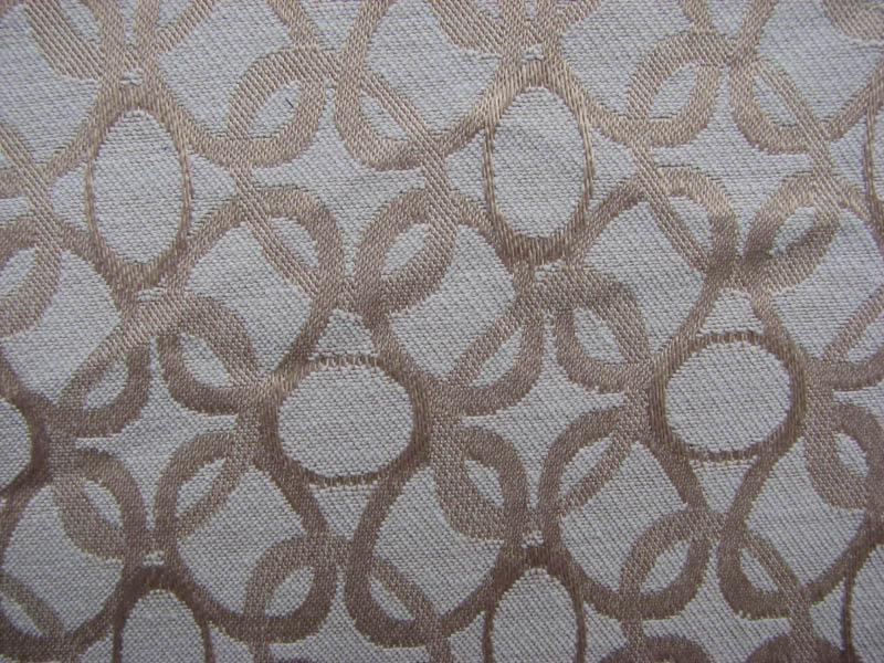 Link presenting the Latte color version of a Stretch jacquard polyester and cotton blend with spandex in Close up detail