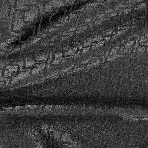 Exhibiting logo a black colored stretch jacquard in a modern chain design Polyester with spandex
