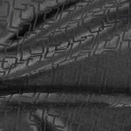 Presenting logo a black colored stretch jacquard in a modern chain design Polyester with spandex