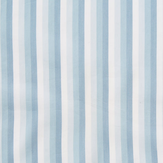 marconi presenting blue colored shades of a multi toned striped soft combed light weight cotton and polyester blend