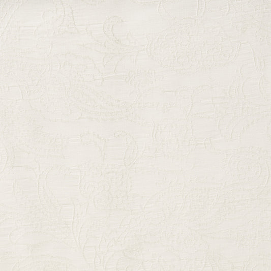 paisley presenting the ivory color version of a delicate and feminine floral embroidery on a breathable polyester and viscose blend with good drape