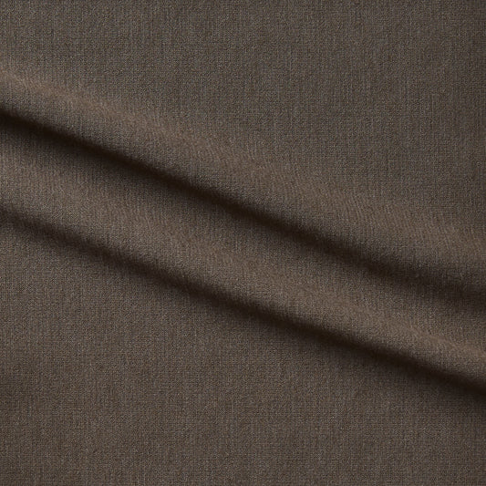 Presenting ponti a coffee colored two way stretch heavy weight polyester rayon blended with spandex with moderate drape