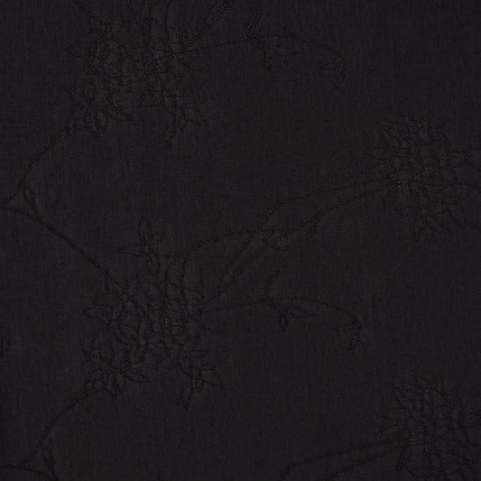 replay presenting the navy color version of a soft pure rayon georgette featuring a subtle floral pattern jacquard and good drape