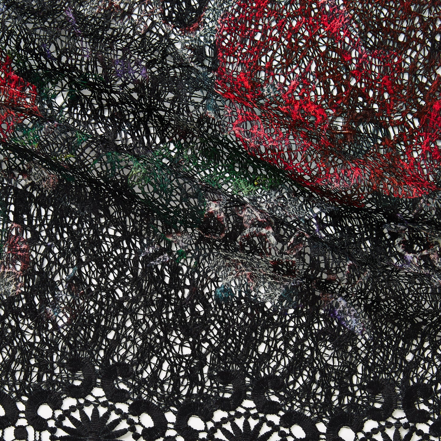 Presenting rosalie a Floral Printed pure polyester floral guipure lace featuring doubled scalloped edging suitable for occasion wear