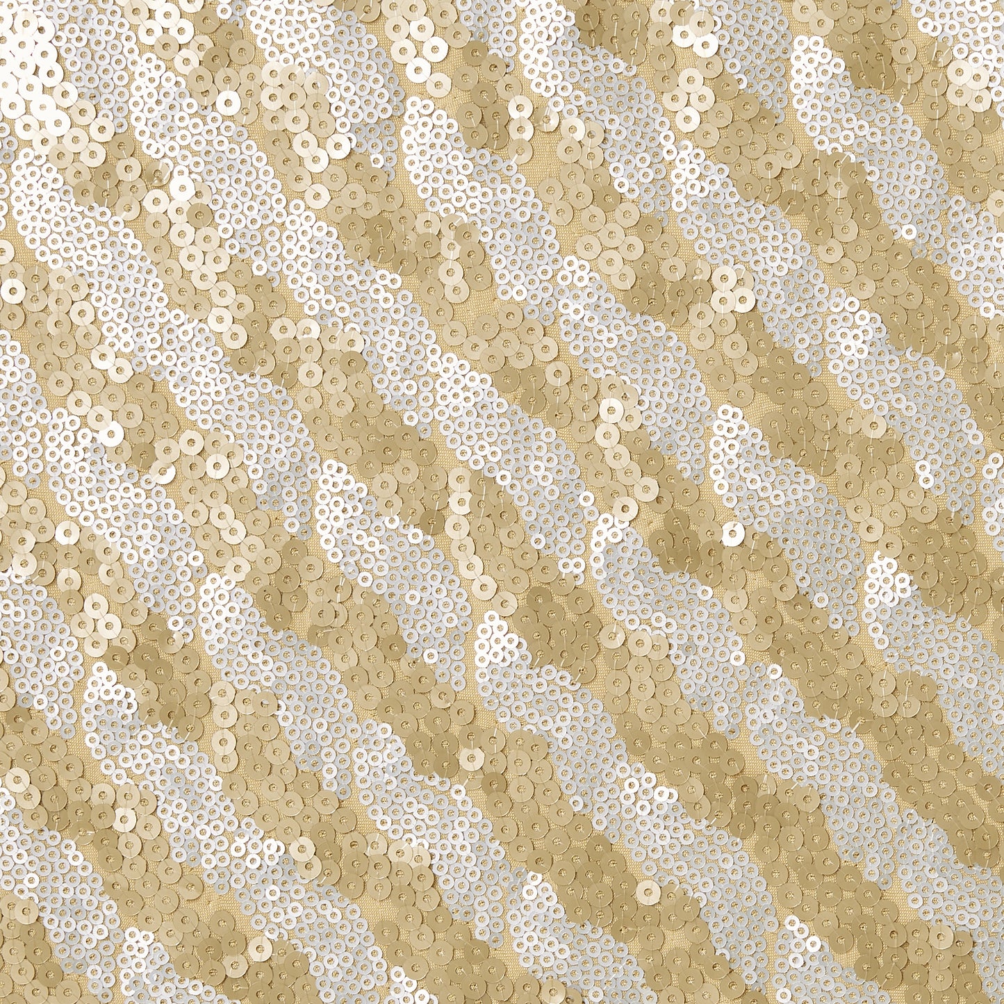 Presenting silverado with gold colored sequins in two toned stripes on stretch polyester with spandex with good drape