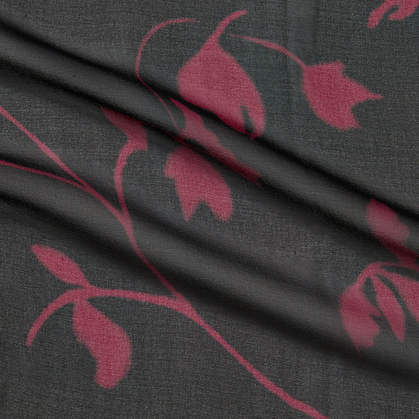 sublime presenting the floral print on black color version of a sheer pure silk georgette with fluid drape