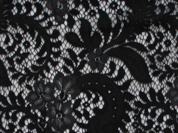 Exhbiting sarah a black panel lace 148cm by 148cm viscose and nylon blend