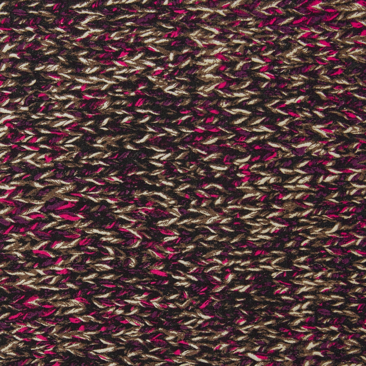 yardley presenting the pink colors version of a soft stretch rayon and spandex jersey knit with digital yarn print for dresses and skirts