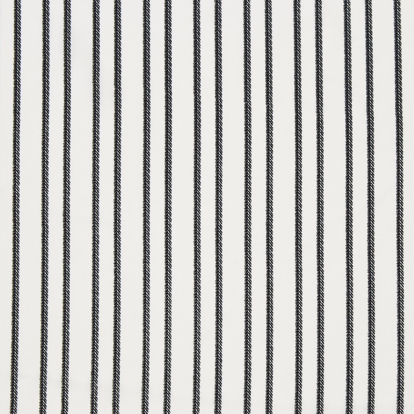 zip presenting a white and black colored pure polyester striped rope print with slight sheen and fluid drape