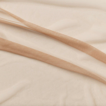 Presenting Cherish a plain beige colored pure nude sheer fine nylon mesh 
