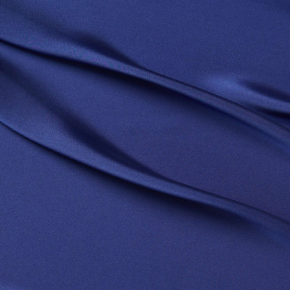 Deluxe presenting the cobalt color version of a satin chiffon silk like pure polyester with fluid drape