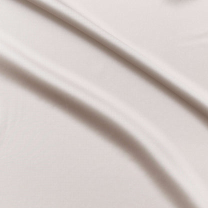 Deluxe presenting the platinum color version of a satin colored chiffon silk like pure polyester with fluid drape