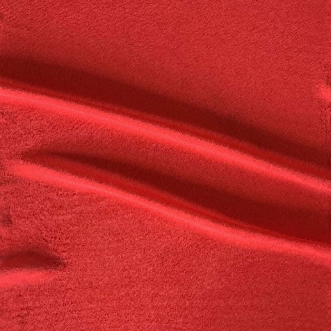Deluxe presenting the scarlet color version of a satin chiffon silk like pure polyester with fluid drape