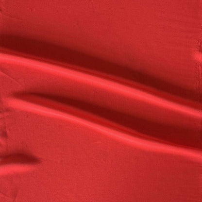 Deluxe presenting the scarlet color version of a satin chiffon silk like pure polyester with fluid drape