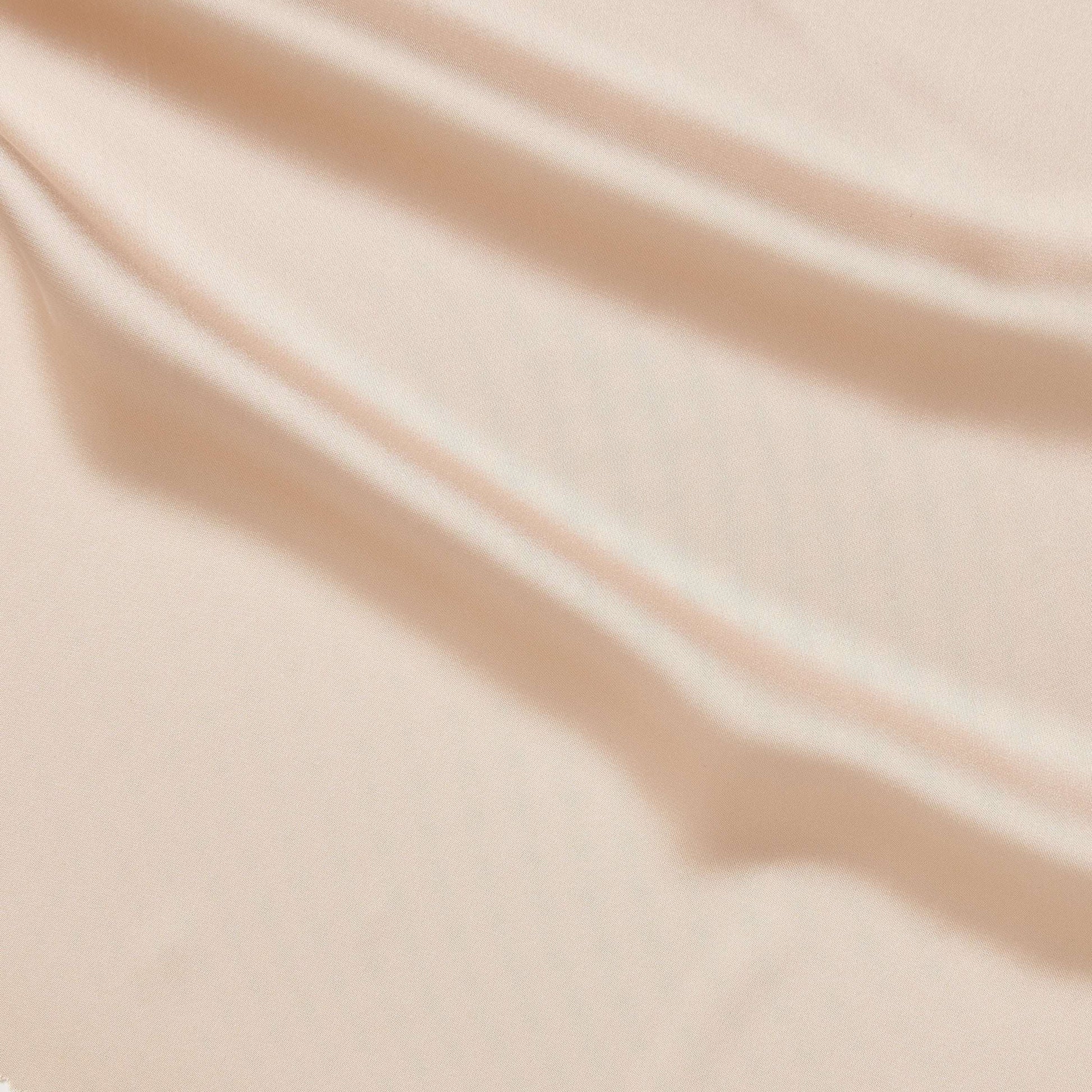 Deluxe presenting the shell color version of a satin colored chiffon silk like pure polyester with fluid drape