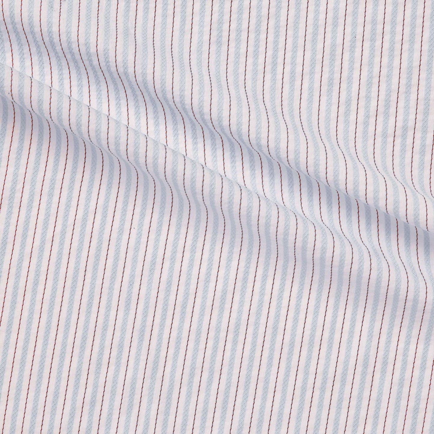 gap presenting the blue color version with Pencil striped stretch nylon cotton and polyester with  spandex  featuring stitch detailing and good drape