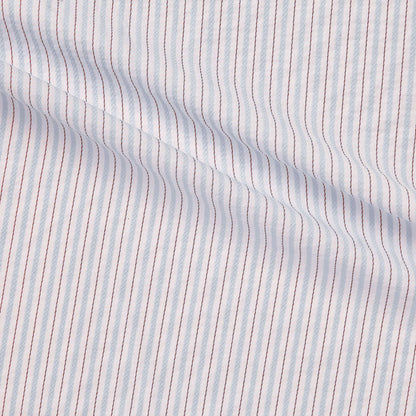 gap presenting the blue color version with Pencil striped stretch nylon cotton and polyester with  spandex  featuring stitch detailing and good drape