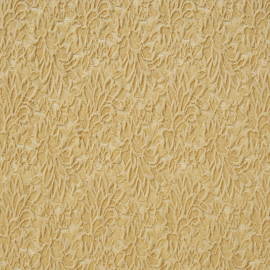 Presenting illusion Jacquard a gold colored stretch  abstract floral design on polyester and nylon with spandex mesh
