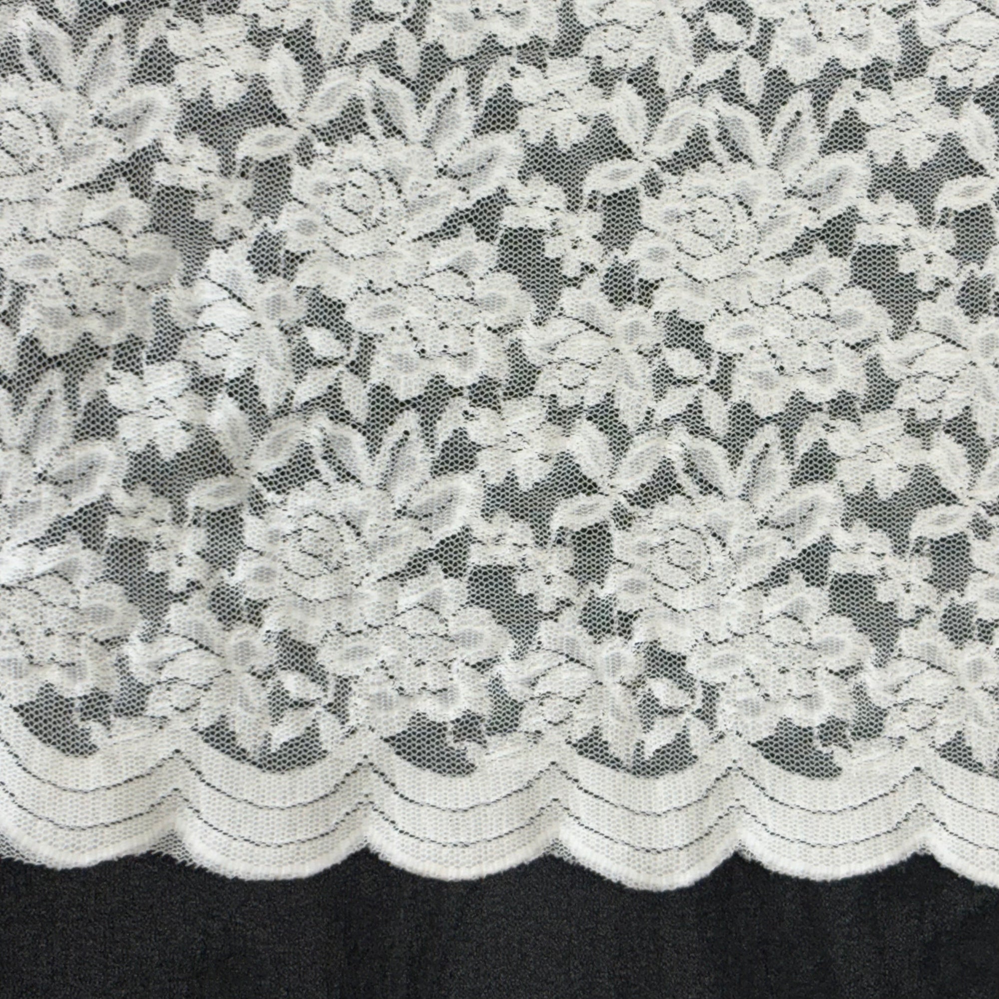 Illustrating Dash Stretch Lace a spandex and polyester blended floral body weight stretchable  lace fabric