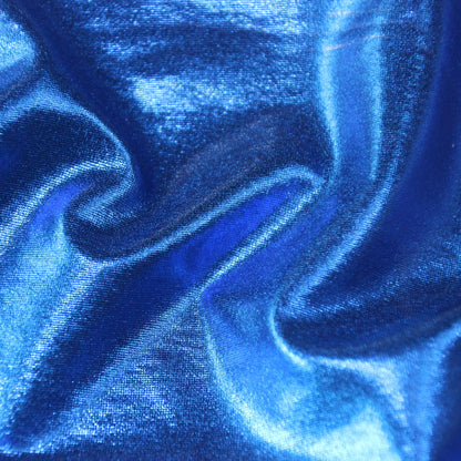 Metallica presenting the Royal color version of a stretch shiny polyester and spandex blend with good drape