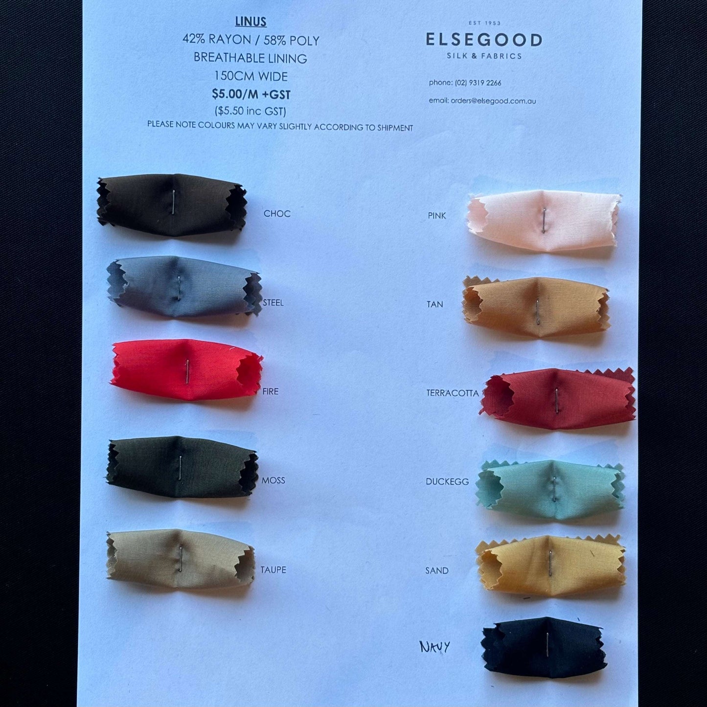 Showing the Linus Color Card