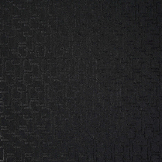 Presenting logo  a black colored stretch jacquard in a modern chain design Polyester with spandex 