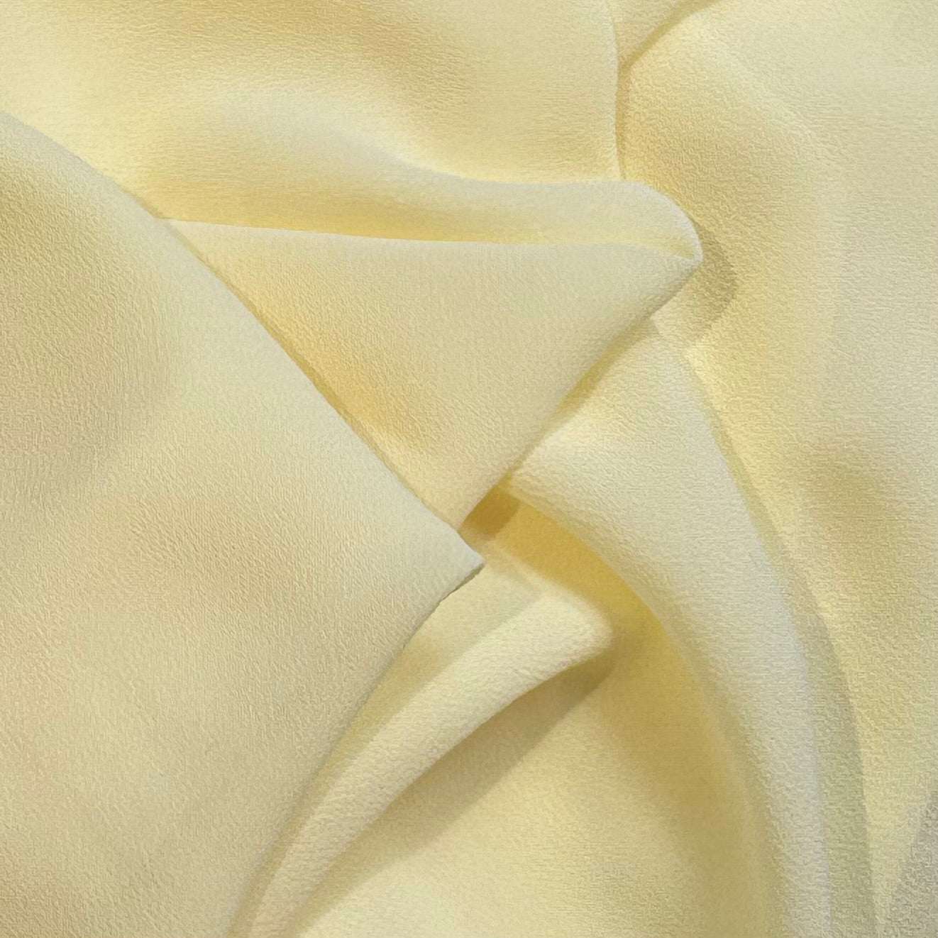 microgette presenting the lemon color version of a sheer soft plain weave Polyester microfibre with matte face and good drape