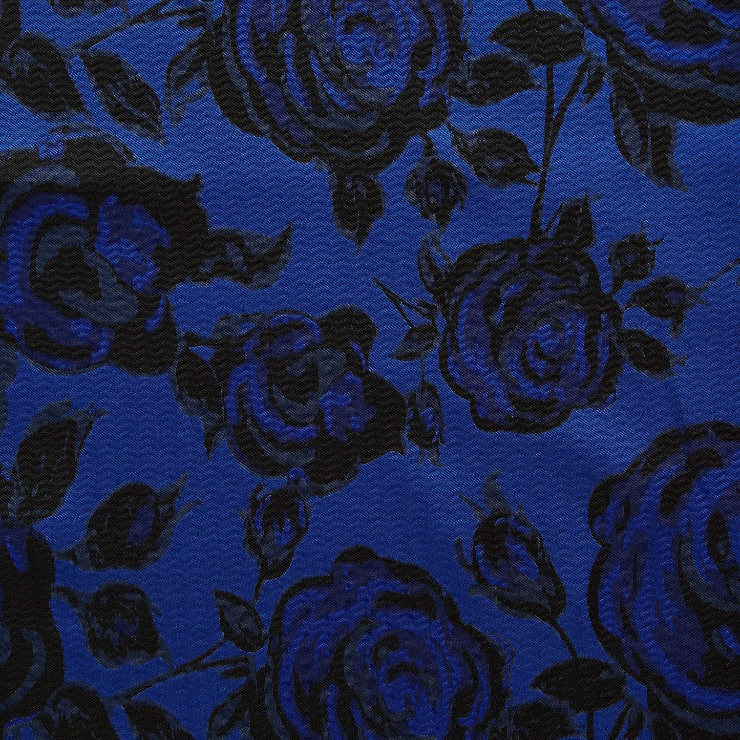 Presenting midnight rose with a blue base color polyester satin jacquard floral rose