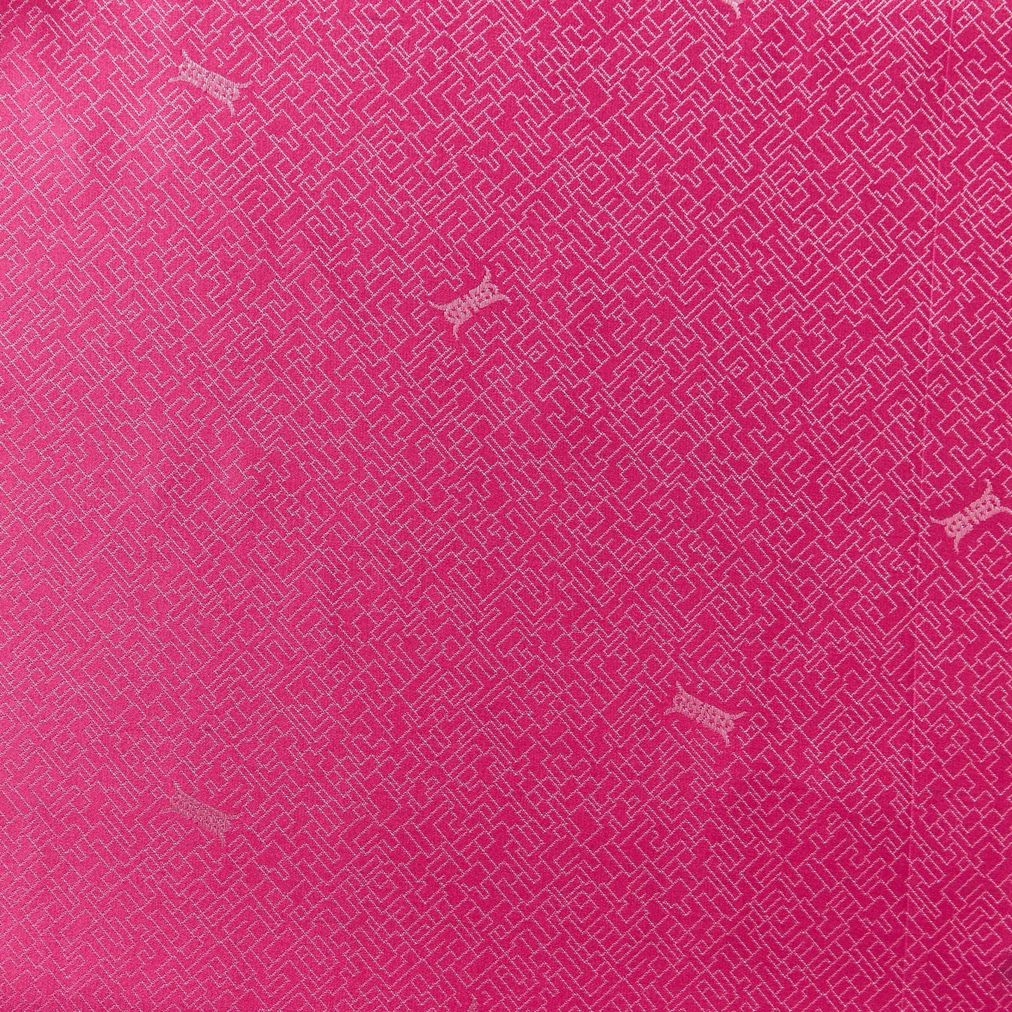 ming presenting the orchid color version of a silk and rayon blend featuring a Chinese inspired jacquard print featuring good drape