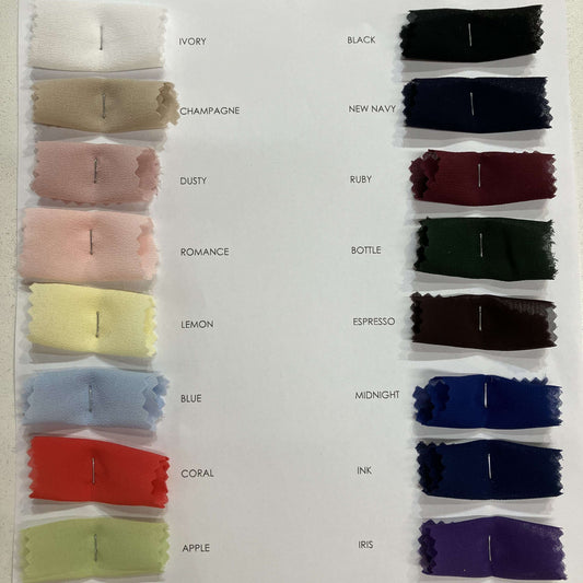 Showing the full Microgette color card  set of swatches