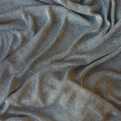 Exhibiting Mithral Silver a blended fabric of metaliic Rayon with added lycra.