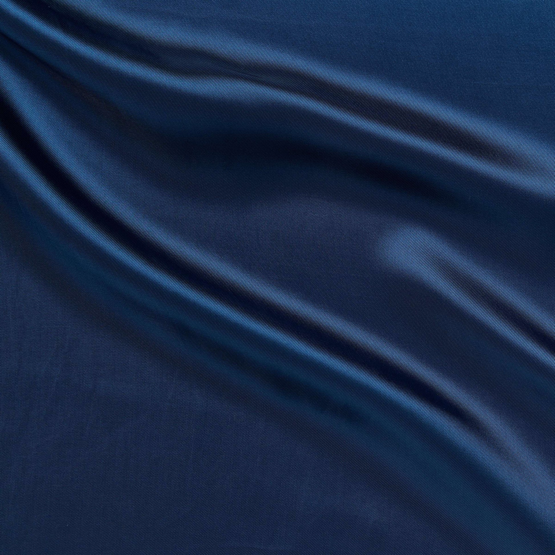 saga showing the cobalt color version of a pure rayon Fine twill satin with fluid drape