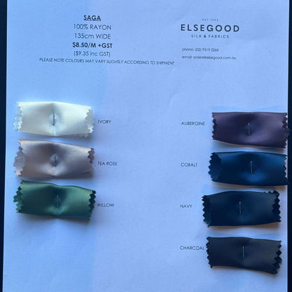 Showing the saga color card