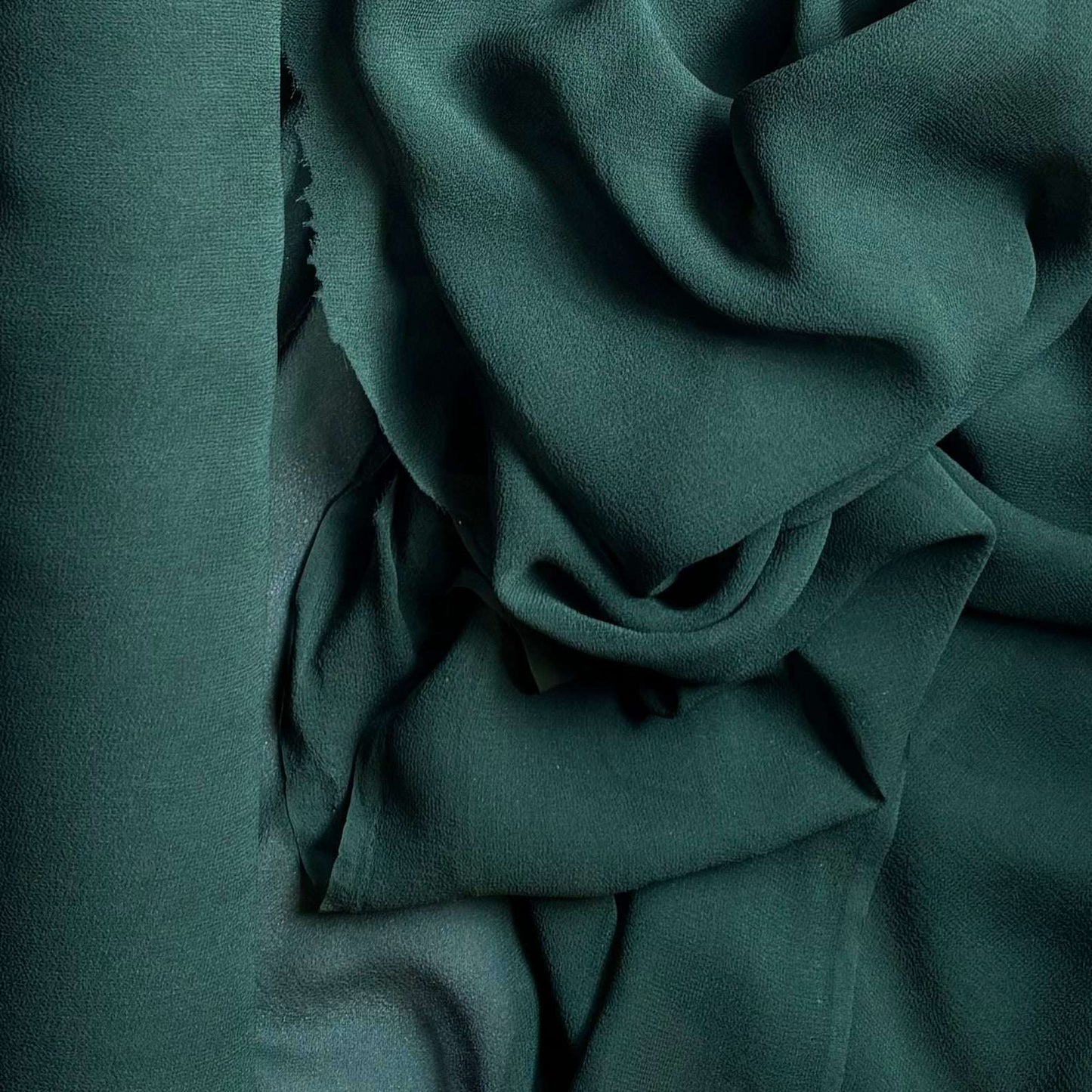 silk georgette showing the bottle color version of a Lightweight sheer floaty pure silk with excellent drape great for layering and gathering
